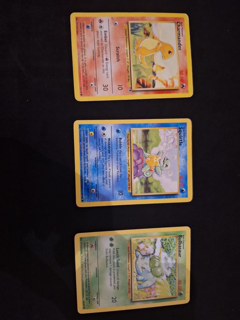 Kanto Starter Trio 1995 - Charmander, Squirtle, Bulbasaur, Hobby en Vrije tijd, Verzamelkaartspellen | Pokémon, Ophalen of Verzenden