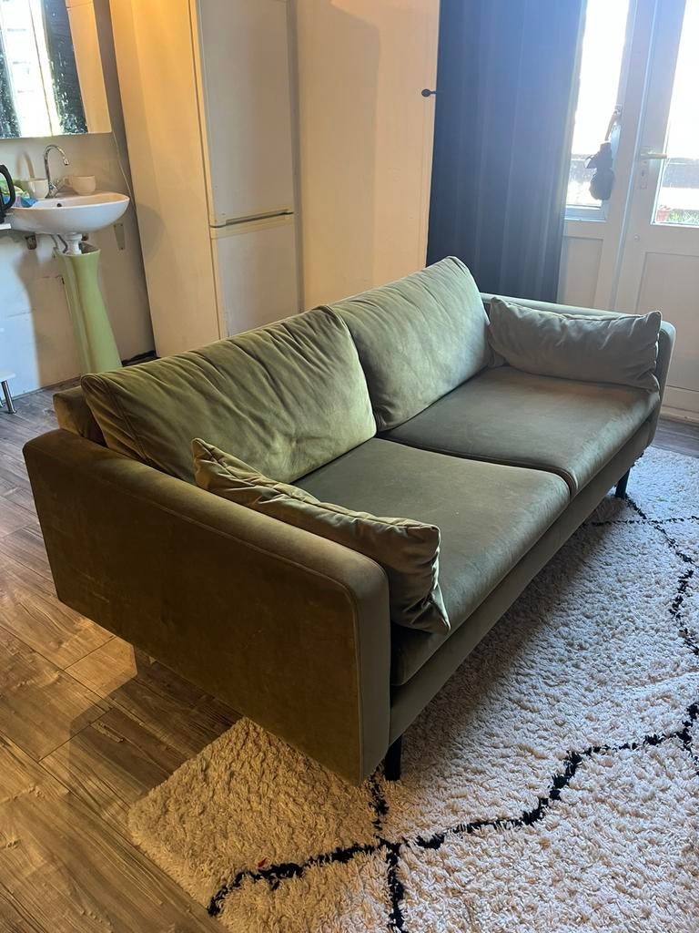 Wehkamp groene bank, Huis en Inrichting, Ophalen, 150 tot 200 cm, Tweepersoons, 75 tot 100 cm