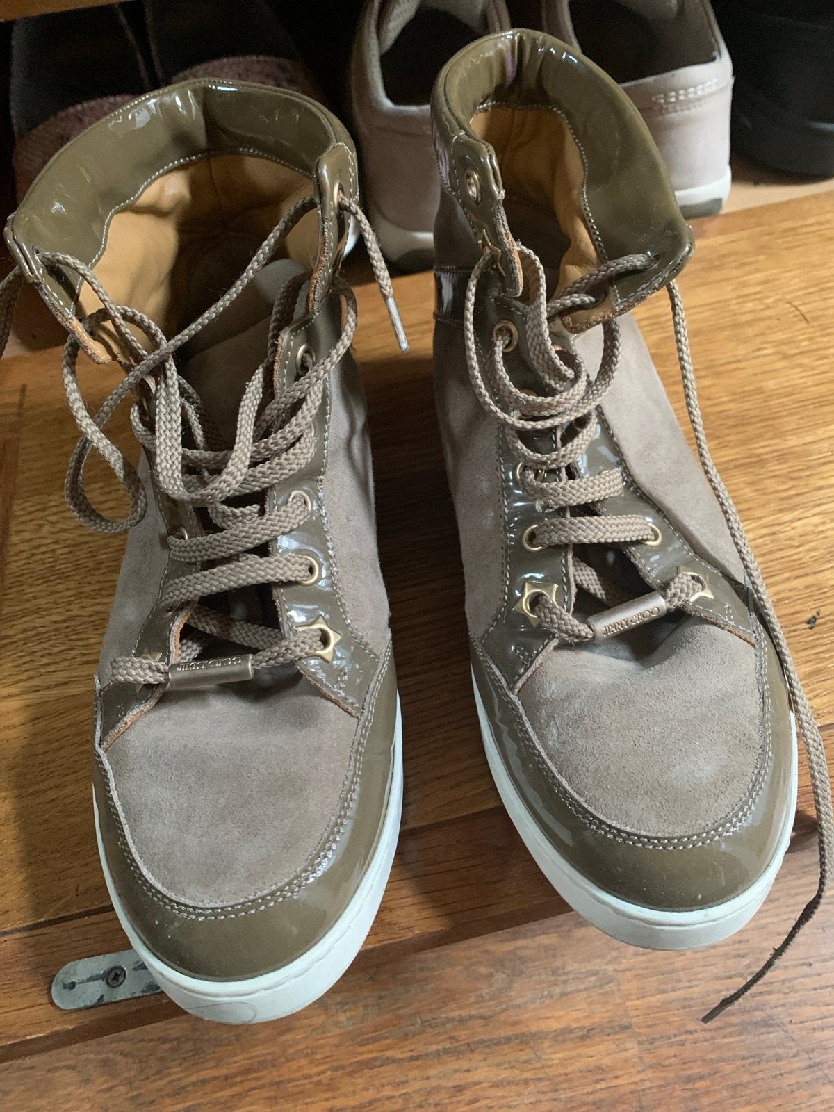 Jimmy Choo Sneakers - Bruin/Beige, Kleding | Dames, Schoenen, Gedragen, Sneakers of Gympen, Bruin, Ophalen of Verzenden