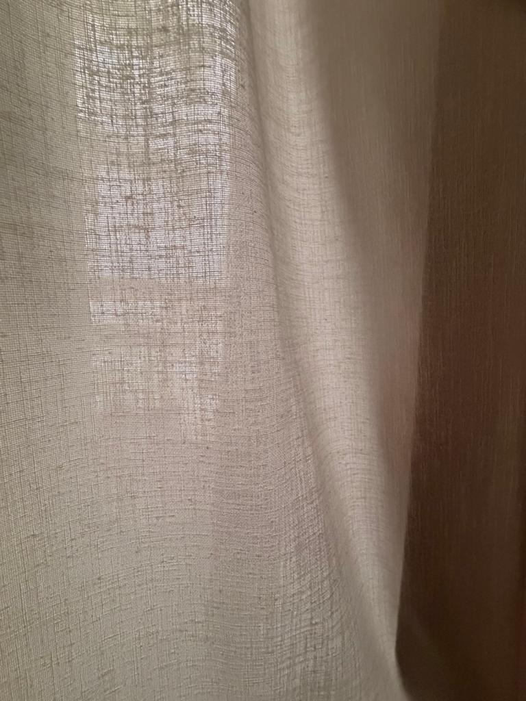 Crème kleurige vitrage met lamellen, Ophalen, Gebruikt, Crème, 200 cm of meer