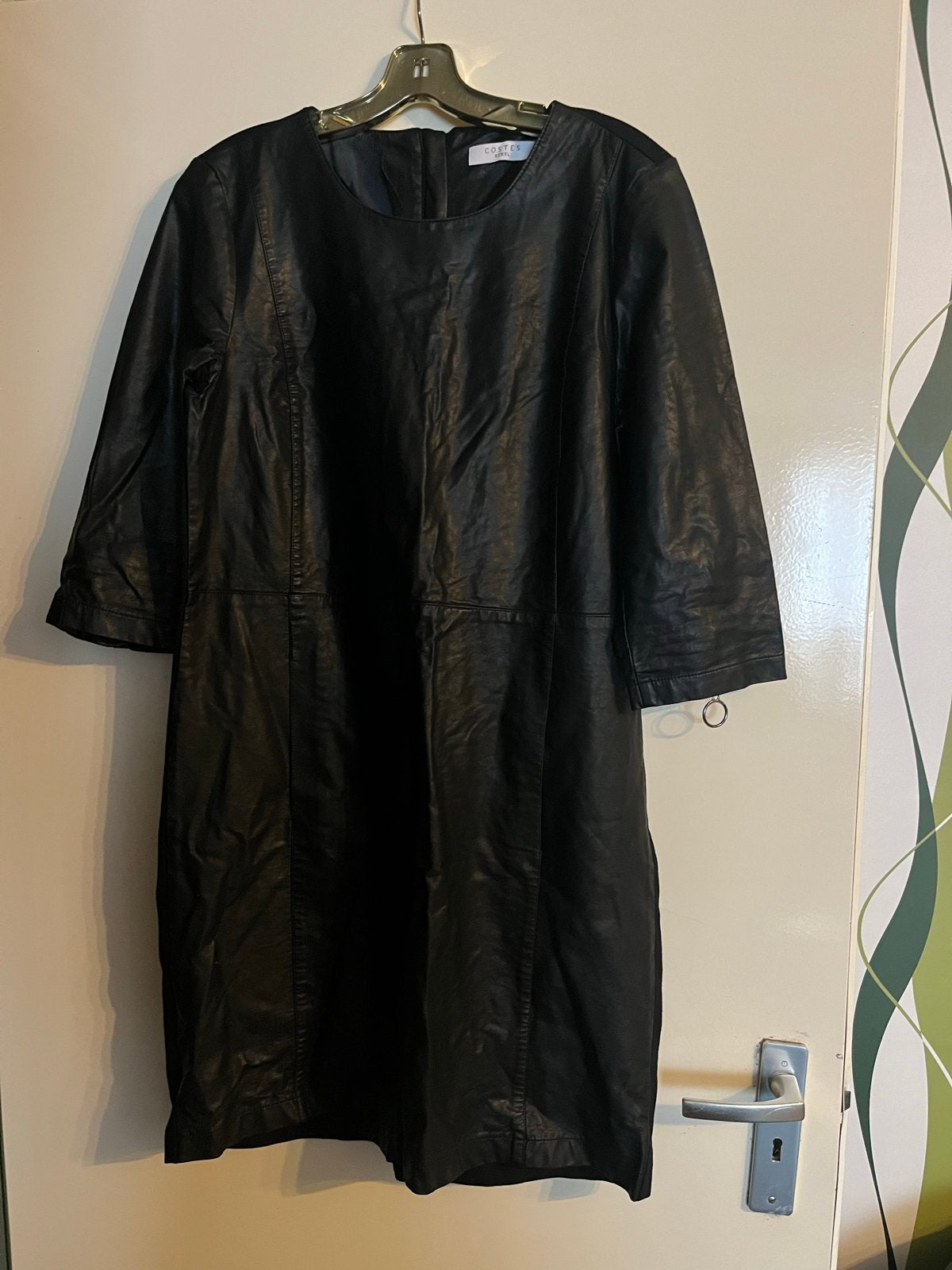 Costes Rebel Zwarte Faux Leren Jurk Maat M(40), Maat 38/40 (M), Zwart, Ophalen of Verzenden, Knielengte