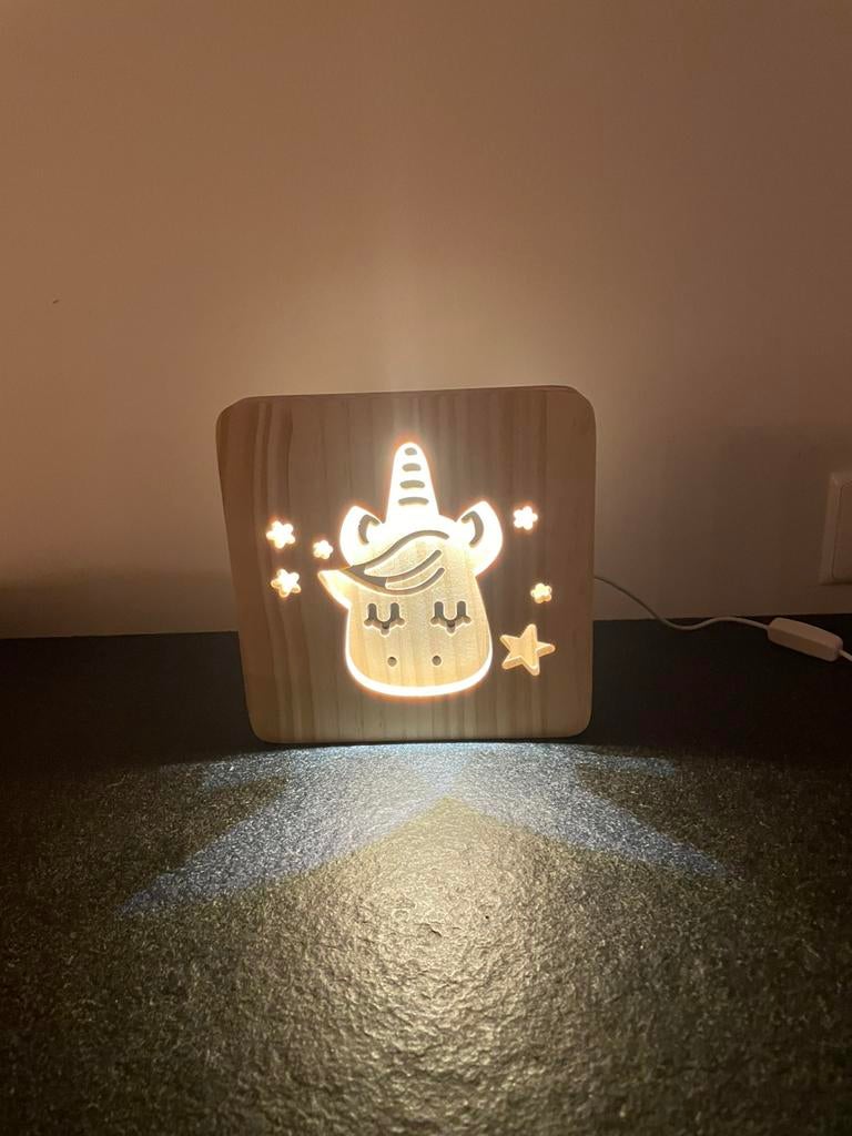 Houten wandlamp Unicorn, Ophalen of Verzenden, Nieuw, Hout
