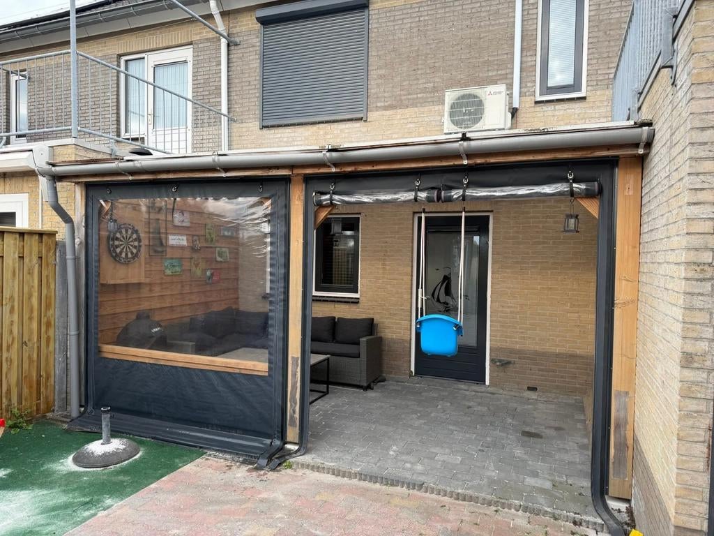 Mooie overkapping met sluitzeilen - 5x2.7m, Tuin en Terras, Overkappingen, Ophalen of Verzenden, Zo goed als nieuw, Veranda