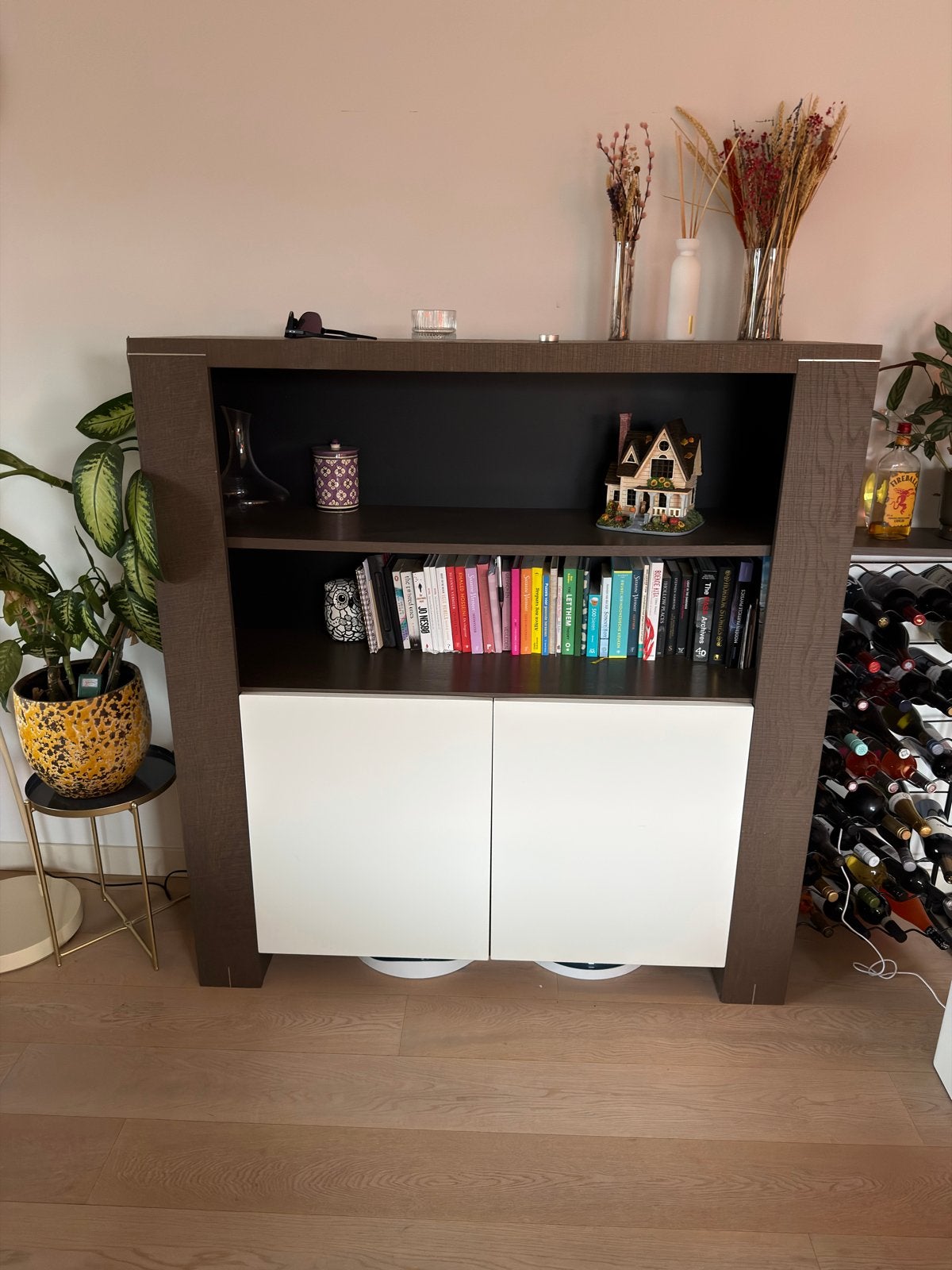 Moderne boekenkast met deuren en planken, Huis en Inrichting, Ophalen, Gebruikt, 100 tot 150 cm, 200 cm of meer