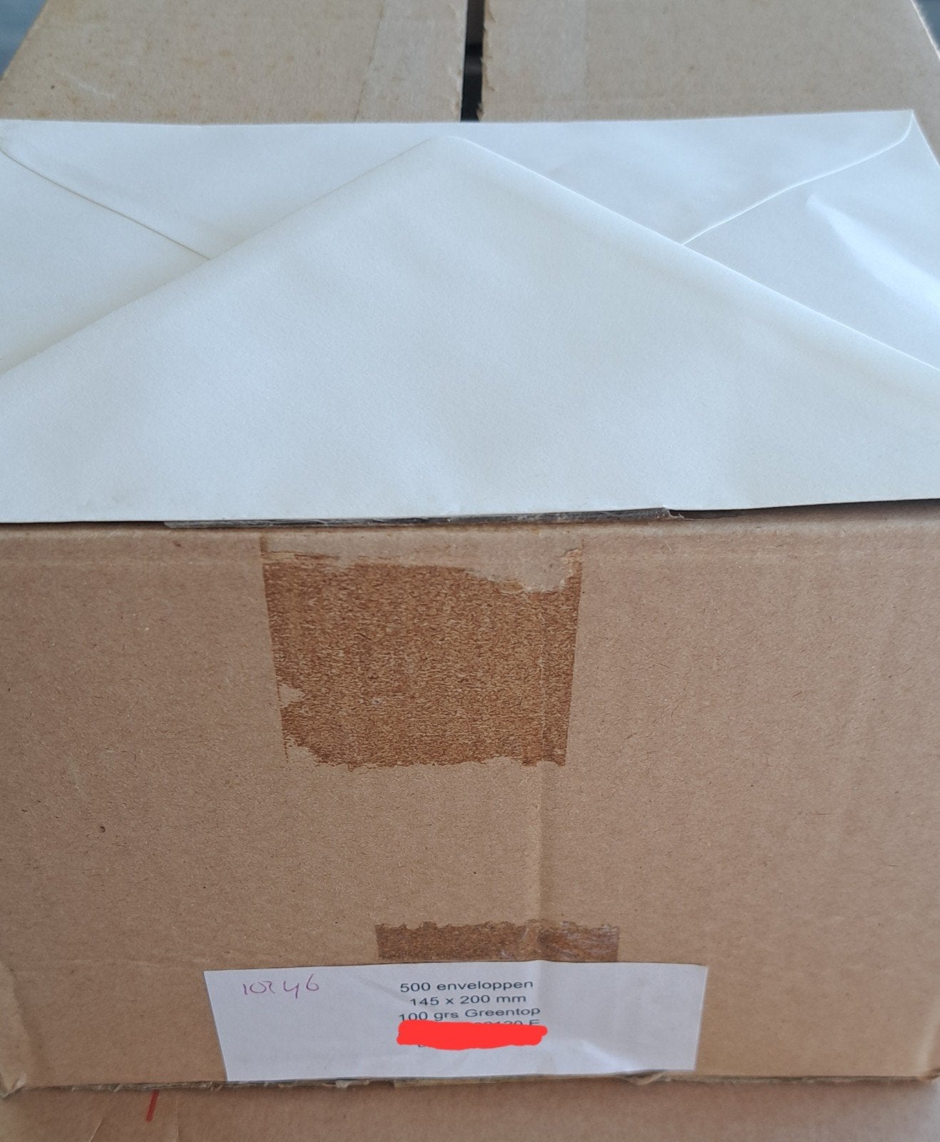 Een partij enveloppen 145x200 en 170x170mm, Ophalen