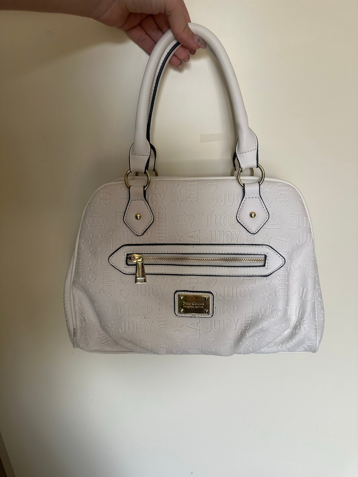 Juicy Couture handtas wit met gouden details, Ophalen of Verzenden, Gebruikt, Wit, Handtas