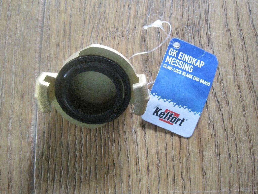Snelkoppeling eindkap 1 1/2" 35mm Kelfort Messing, Ophalen of Verzenden, Nieuw, Tuinslangkoppeling