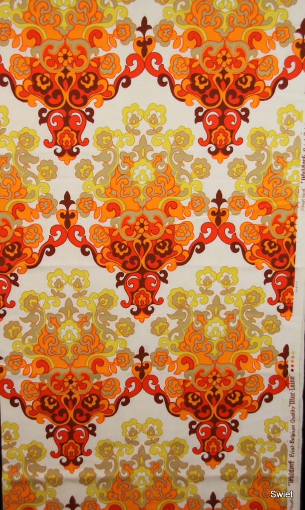 10982 Originele vintage retro stof stoffen gordijnstof Swiet, Overige kleuren, 120 cm of meer, Ophalen of Verzenden, Polyester