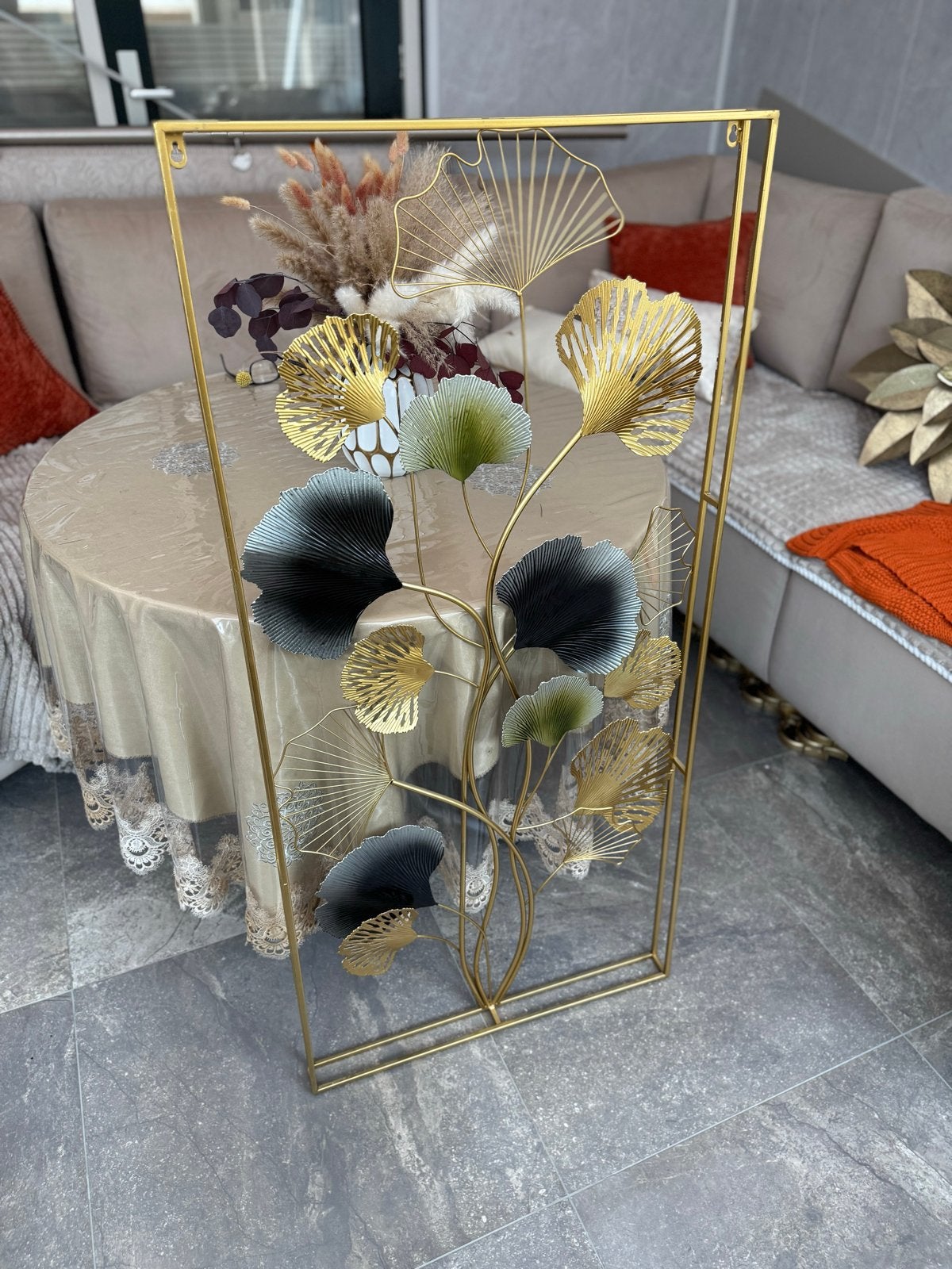 Gouden Ginkgo Blad Wanddecoratie - Modern Metaal Kunst, Huis en Inrichting, Ophalen, Metaal, Wandsculptuur, Nieuw