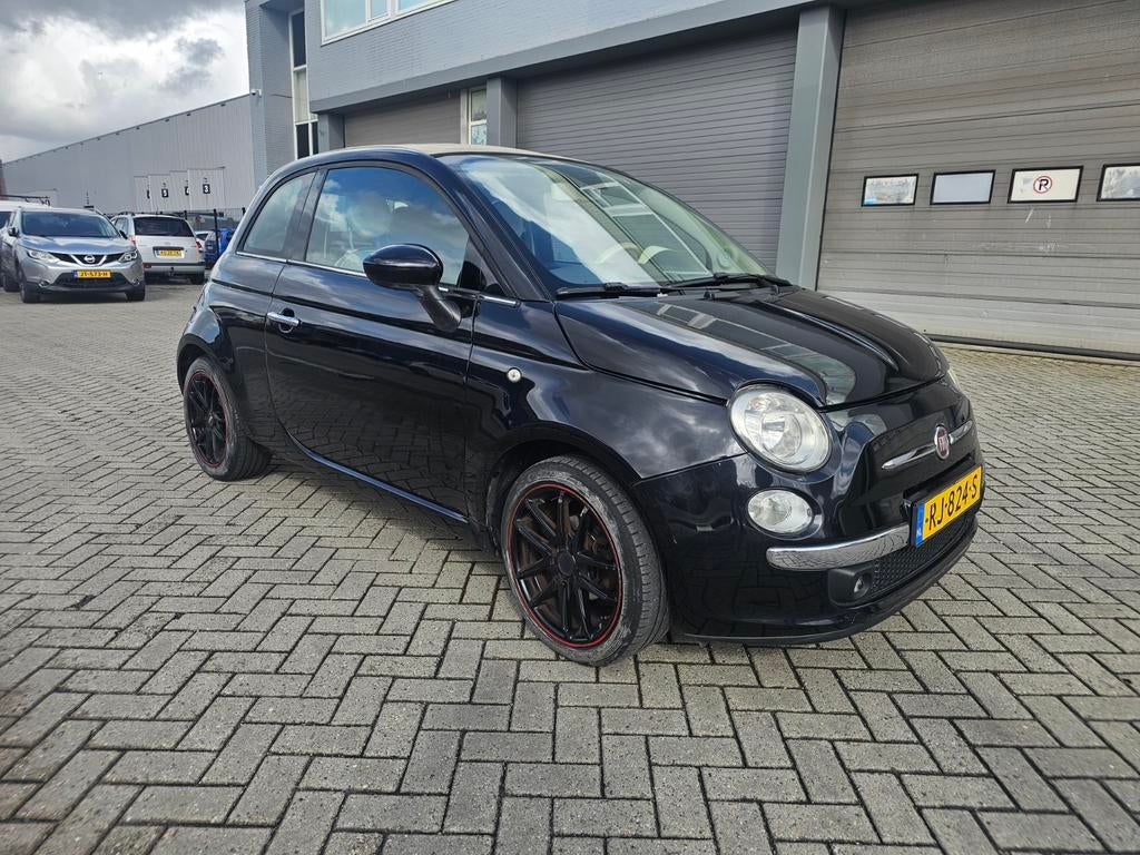 Fiat 500 C 1.2 Lounge Cabrio, Auto's, Fiat, 4 cilinders, Zwart, Handgeschakeld, Particulier