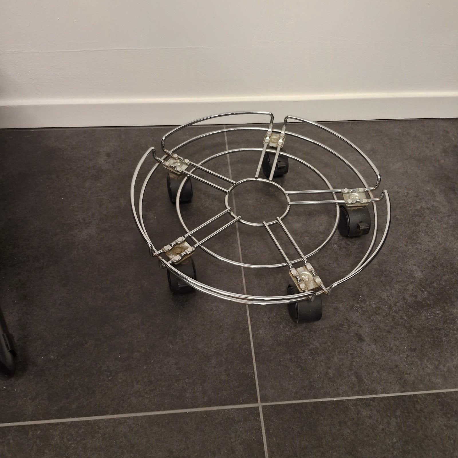 Wesco Rollboy voor prullenbak  RVS, Gebruikt, Ophalen of Verzenden, Zilver, Metaal