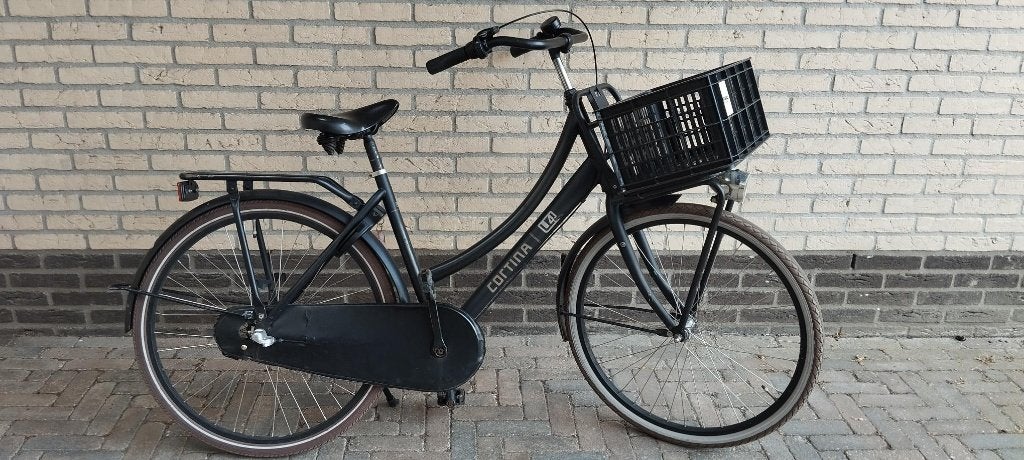 Cortina U4 Transportfiets meisjes/dames zwart, Terugtraprem, Gebruikt, Versnellingen, 50 tot 53 cm