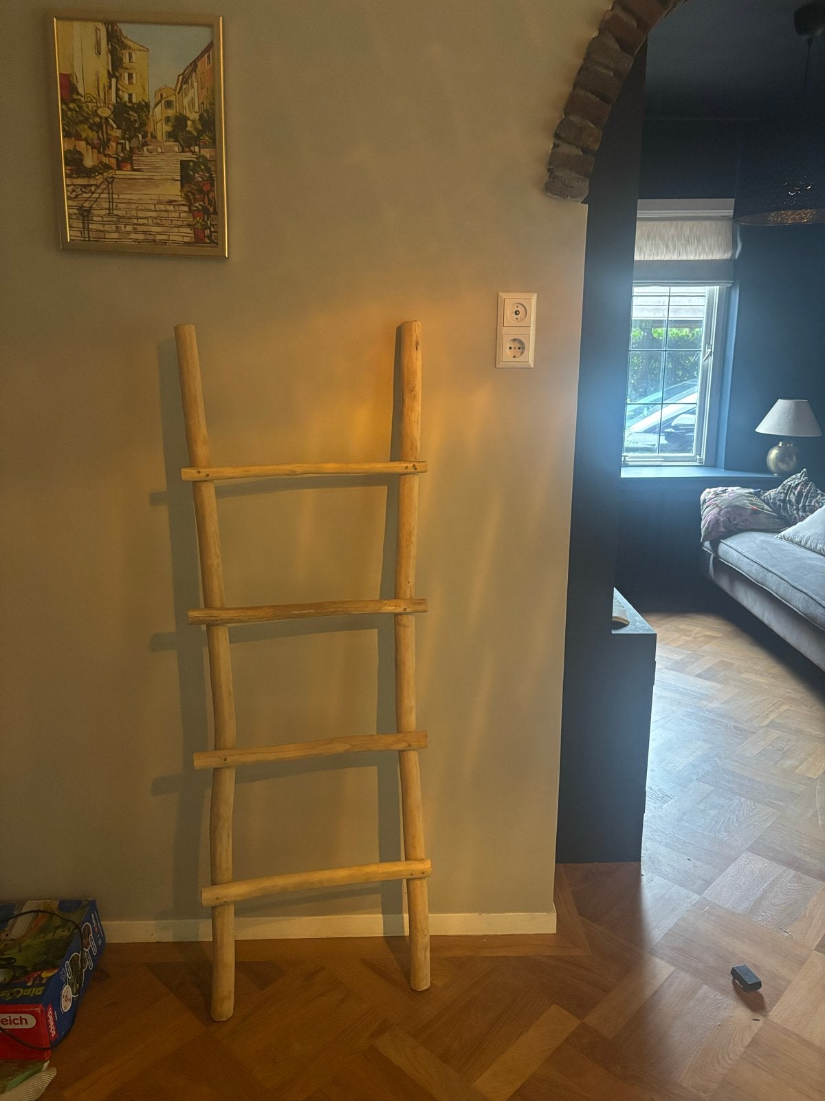 Decoratieve houten ladder - landelijke stijl, Zo goed als nieuw, Hout, Bruin, Landelijk