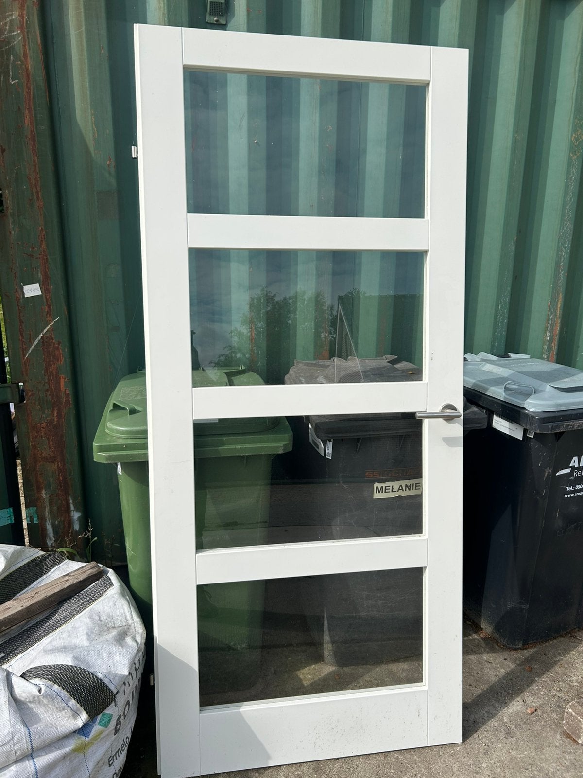 Hardhouten opdek deur 210x93, Doe-het-zelf en Verbouw, Ophalen of Verzenden, Zo goed als nieuw, Binnendeur, 200 tot 215 cm