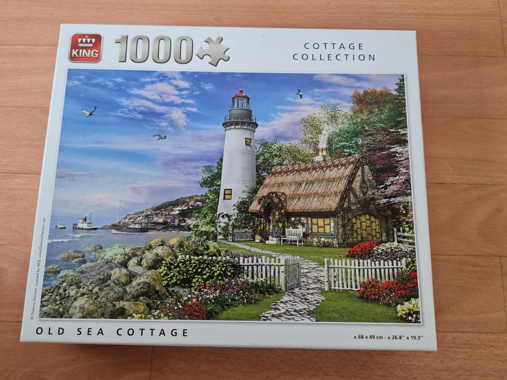 King legpuzzel 1000 stukjes - Old Sea Cottage, Ophalen of Verzenden, 500 t/m 1500 stukjes, Zo goed als nieuw, Legpuzzel