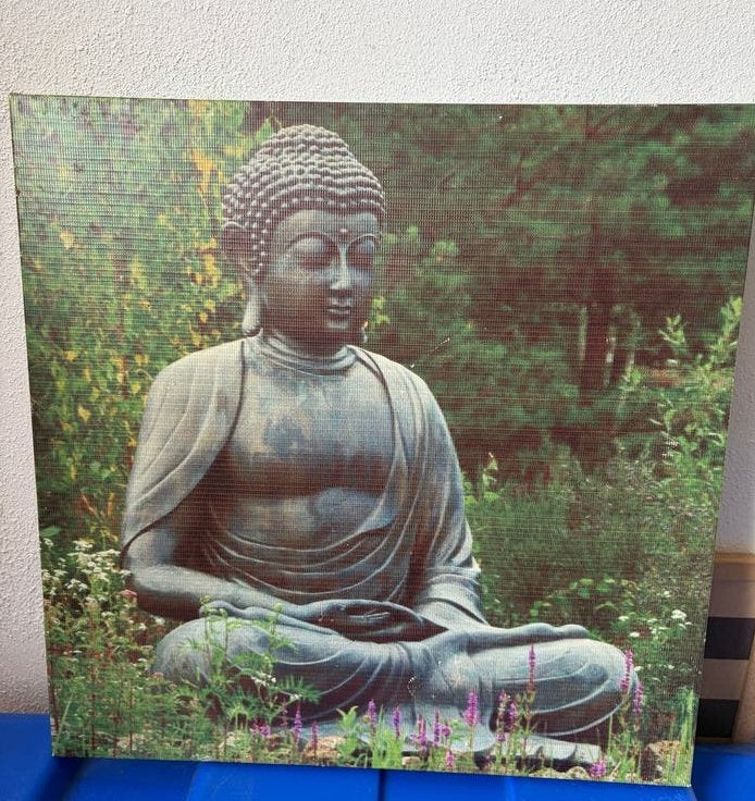 Boeddha schilderij/canvas - Rustgevende decoratie, Ophalen, Gebruikt, Overige materialen, Meerkleurig