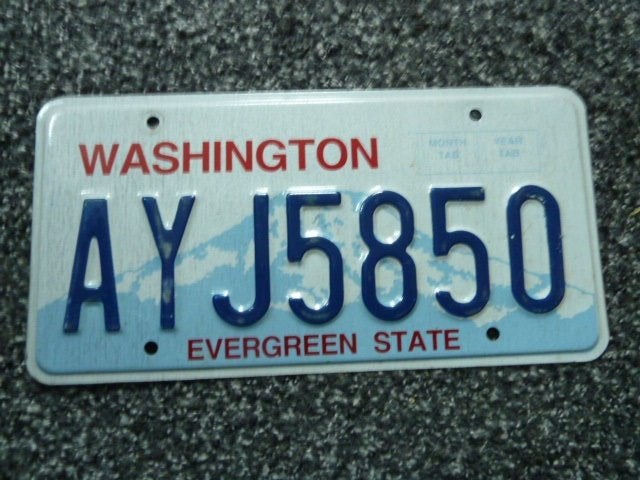 Kentekenplaat licenseplate Washington 3 USA, Verzenden, Gebruikt, Auto's