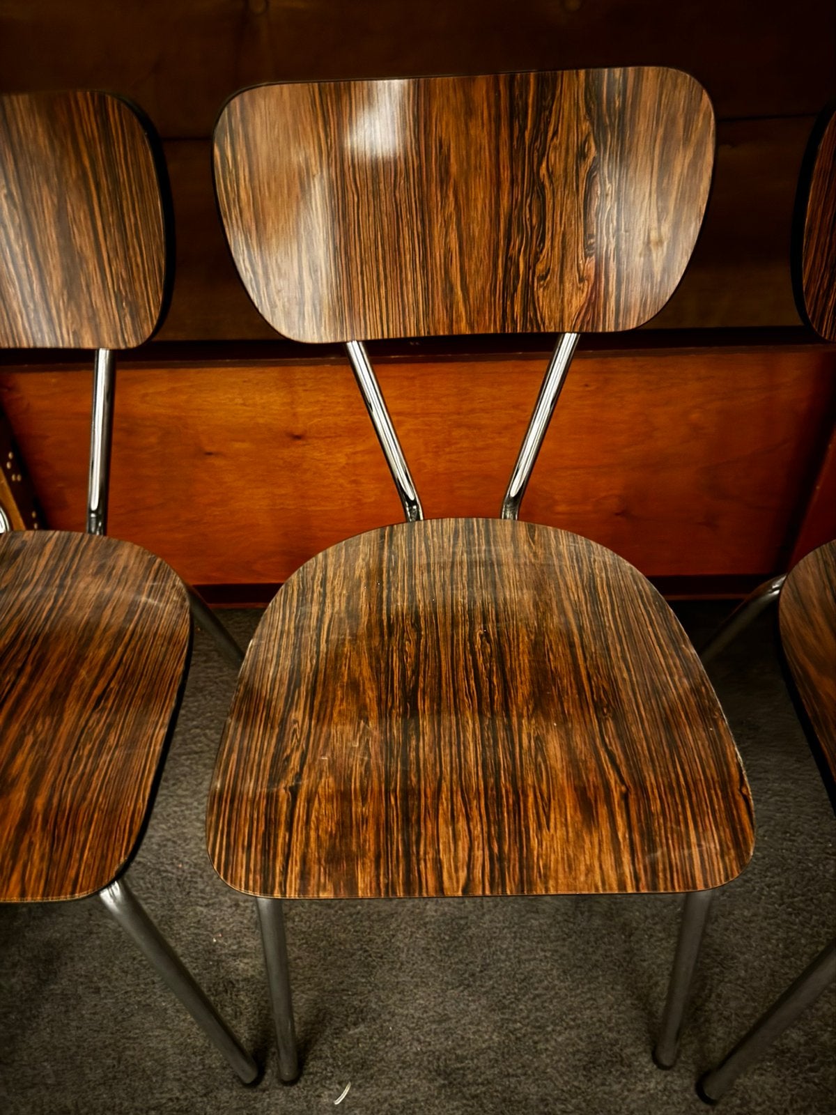 4 retro-vintage keukenstoelen formica, Huis en Inrichting, Stoelen, Ophalen, Zo goed als nieuw