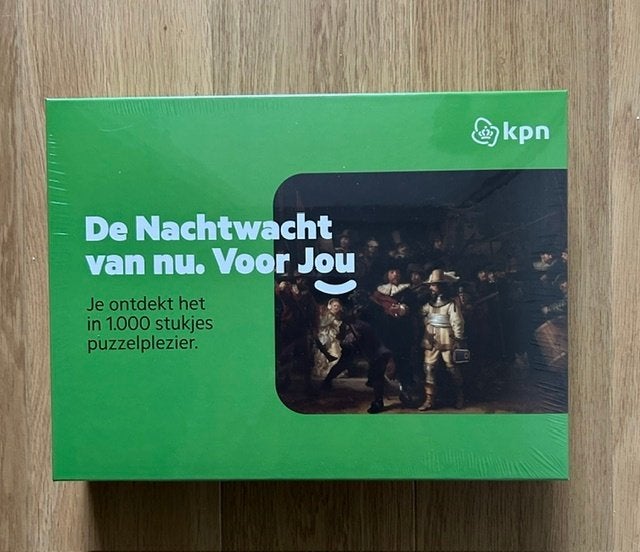 De Nachtwacht puzzel van KPN, Ophalen of Verzenden, 500 t/m 1500 stukjes, Nieuw, Legpuzzel