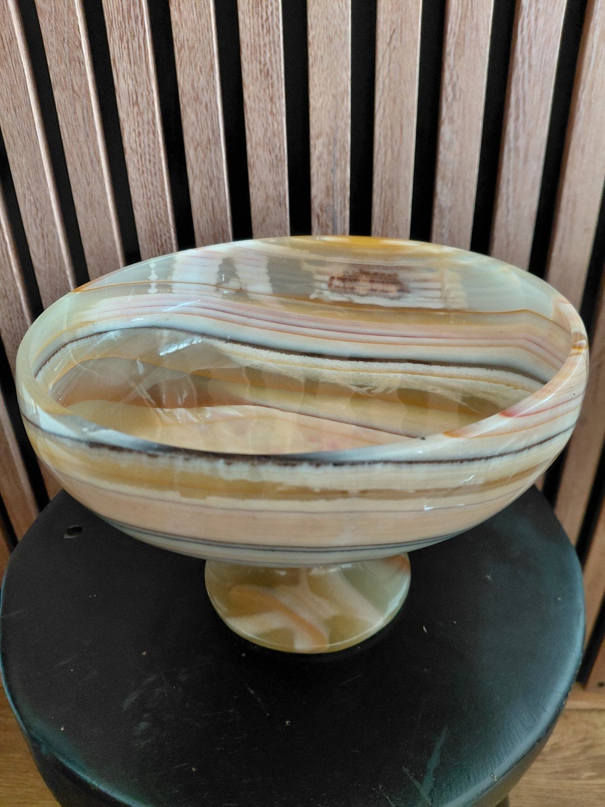 Onyx Marmeren Handgemaakte Schaaltje - Uniek Design, Porselein of Keramiek, Schaal, Rond, Ophalen of Verzenden