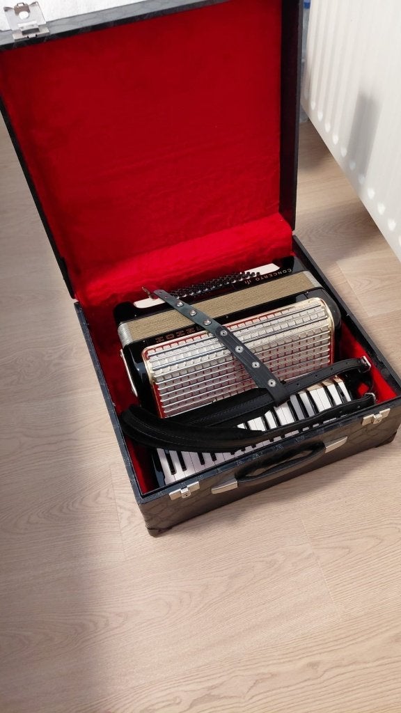 accordeon, Muziek en Instrumenten, Accordeons, Ophalen, Gebruikt, 72-bas, Met koffer