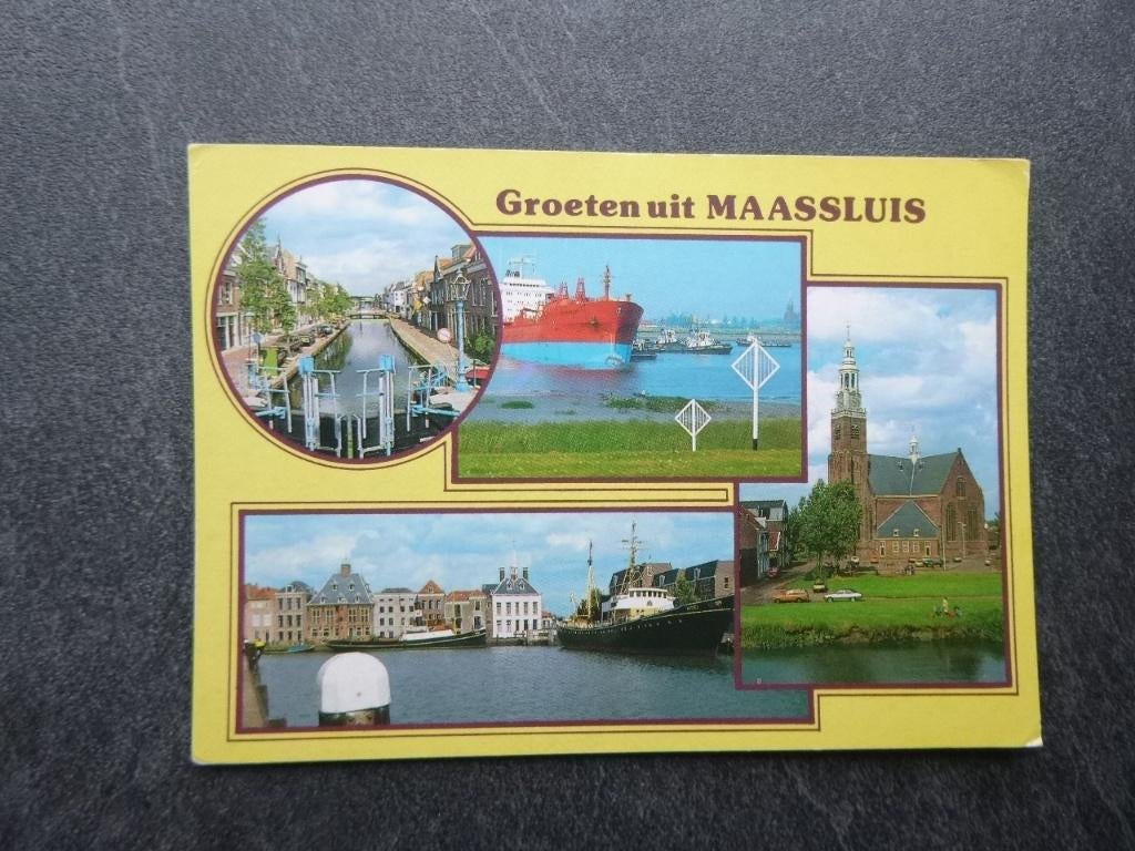Maassluis, sluis/boot/kerk 1988, Verzenden, 1980 tot heden, Gelopen, Zeeland