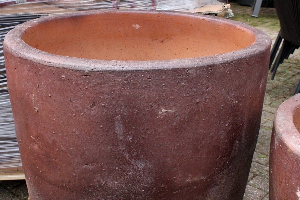 Grote hoge ronde zware bloempotten cement 3 maten terras, Ophalen, 40 cm of meer, Rond, Nieuw