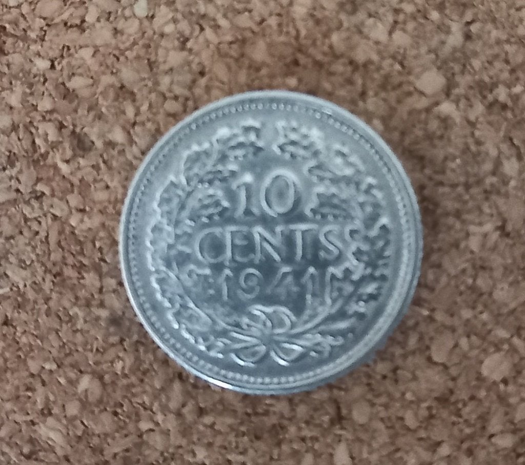 Zilveren Dubbeltje 1941 (3 stuks beschikbaar), Zilver, Ophalen of Verzenden, 10 cent, Koningin Wilhelmina