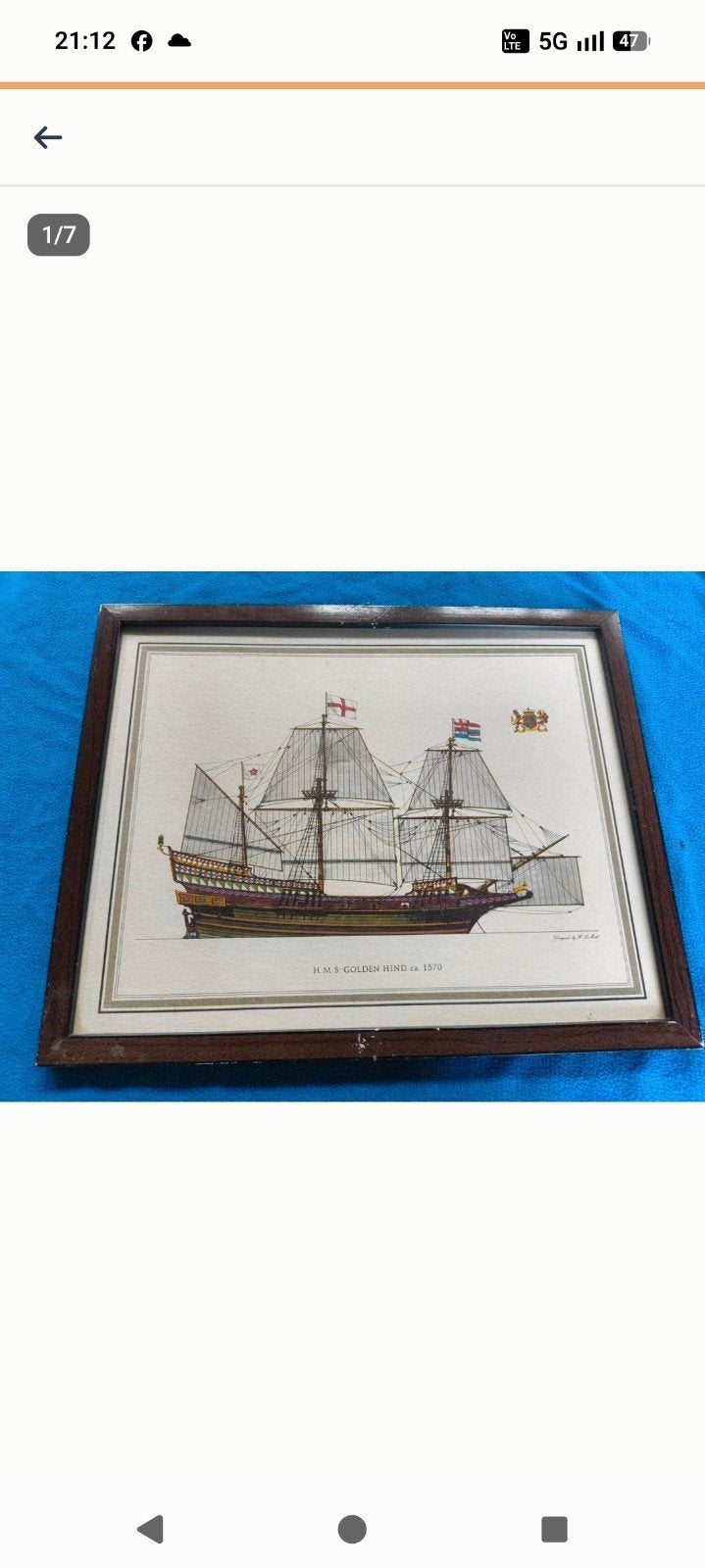 Schilderij H.m s Golden Hind en Mayflower 1620, Maritiem / water, Overige stijlen, Achter glas, Ophalen of Verzenden