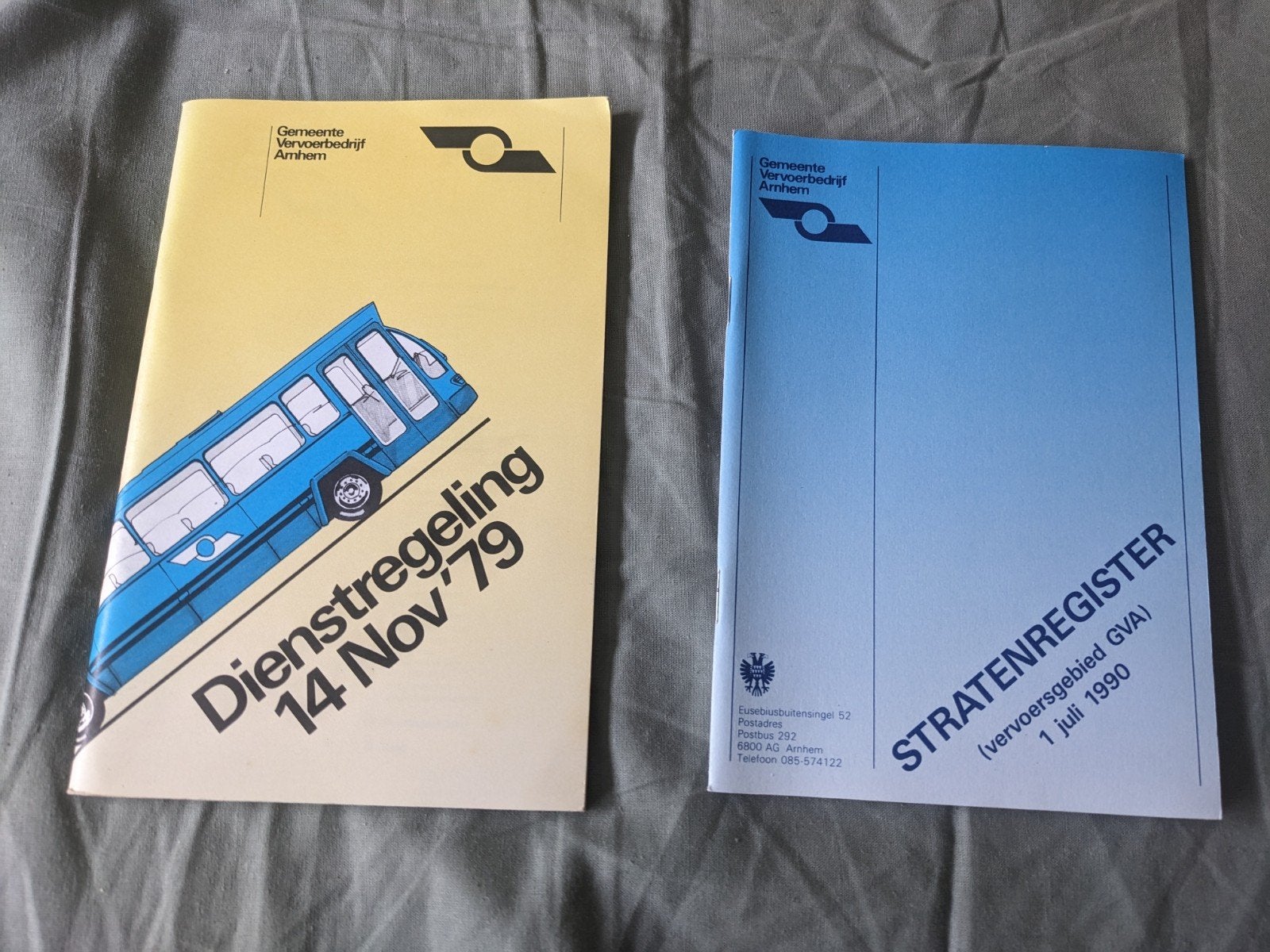 Dienstregeling 1979 en stratenreg. -  GVA Arnhem, Verzamelen, Ophalen of Verzenden, Gebruikt, Trein, Boek of Tijdschrift
