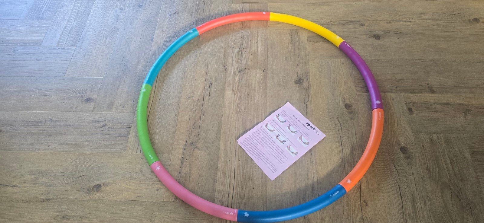 Verzwaarde kleurrijke hoelahoep voor fitness en plezier, Ophalen, Zo goed als nieuw, Fitness hoelahoep