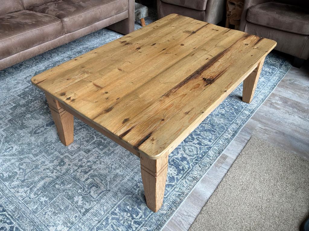 Houten salontafel, Huis en Inrichting, Tafels | Salontafels, Ophalen, Gebruikt, 100 tot 150 cm, 50 tot 100 cm