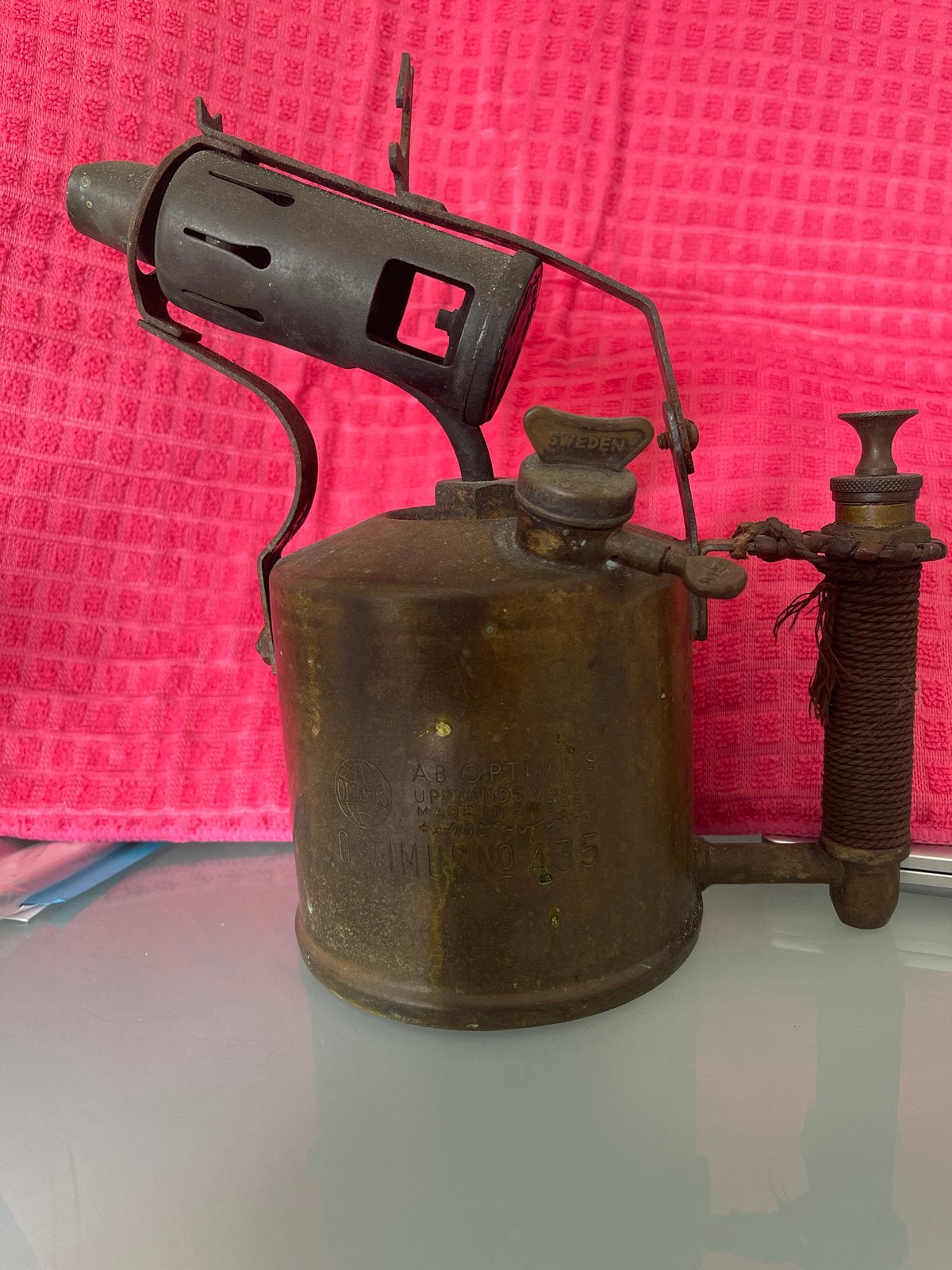 Antieke Optimus No. 435 Soldeerlamp - Zweden, Antiek en Kunst, Ophalen