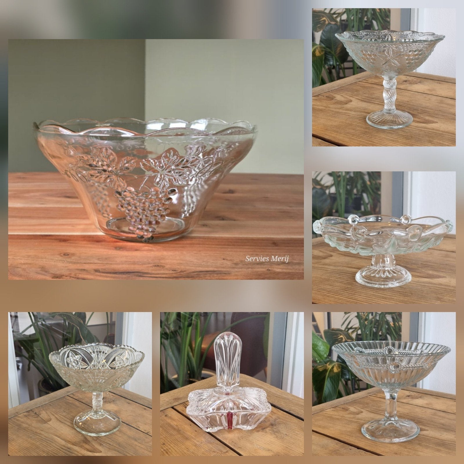 Antiek vintage glas Tazza Schaal etc., Verzenden