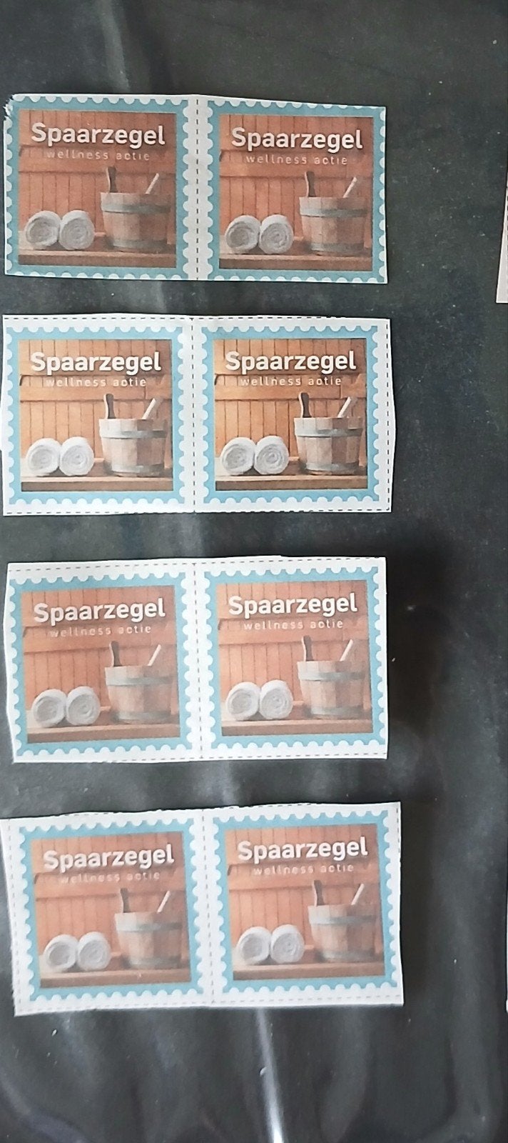 wellness zegels, Ophalen of Verzenden, Overige soorten, Zegels, Bonnen of Punten