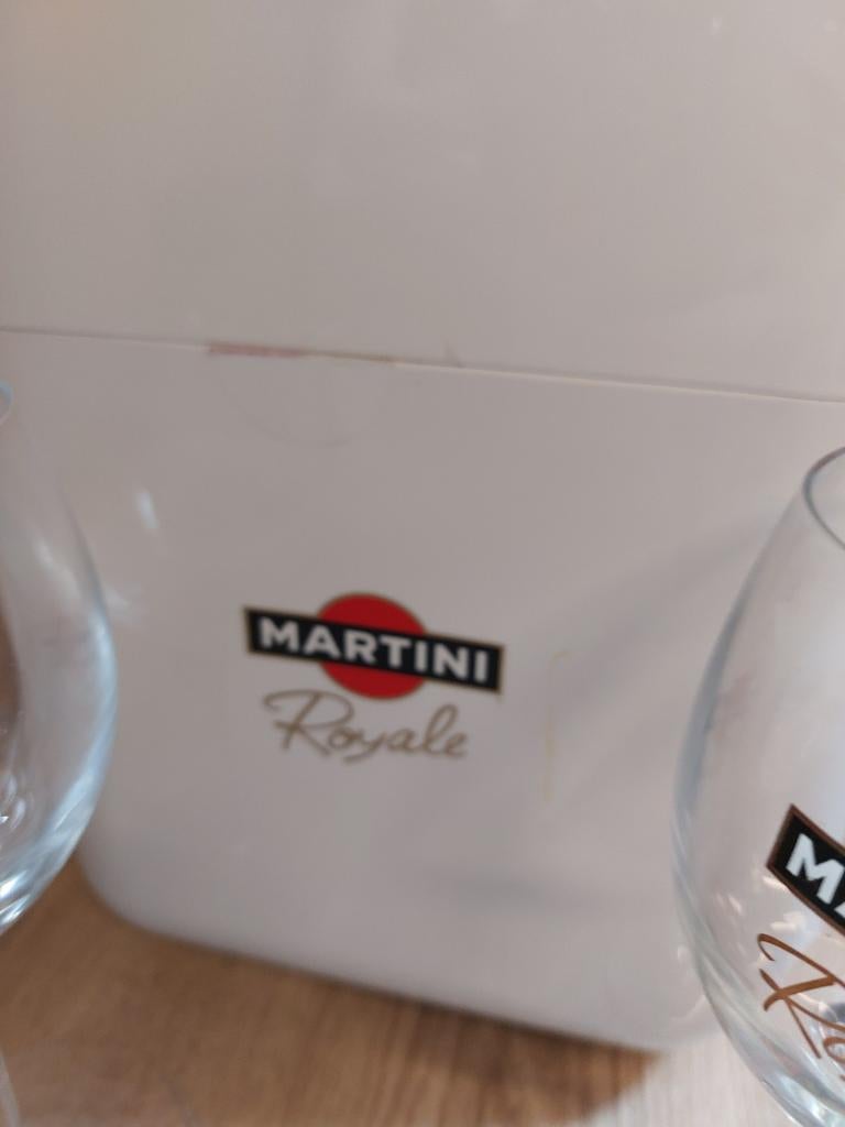 Martini royale koelbox ijs emmer met 2 glazen, Ophalen of Verzenden