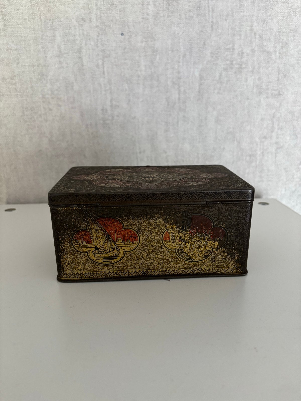Vintage De Gruyter blik met Oosterse taferelen, Ophalen of Verzenden