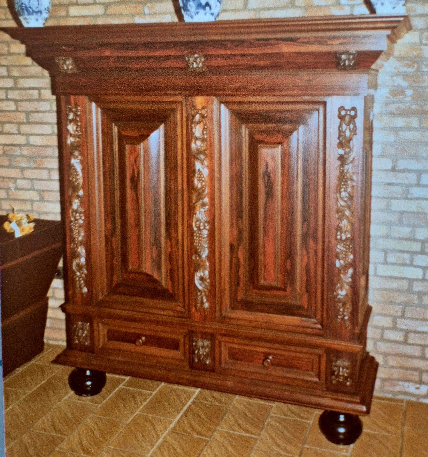 19e-eeuwse Nederlandse Renaissance Kast van Palissanderhout, Ophalen