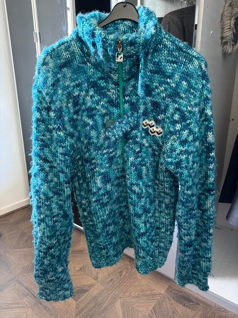 Gsus industries Gebreid vest met rits en fleece voering, Ophalen of Verzenden, Gedragen, Overige maten, Blauw