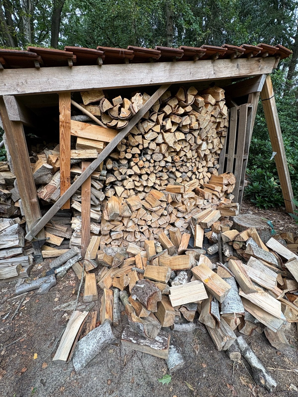 Gekloofd brandhout - Amerikaans Eiken/Berk, Tuin en Terras, 6 m³ of meer, Ophalen, Eikenhout, Blokken