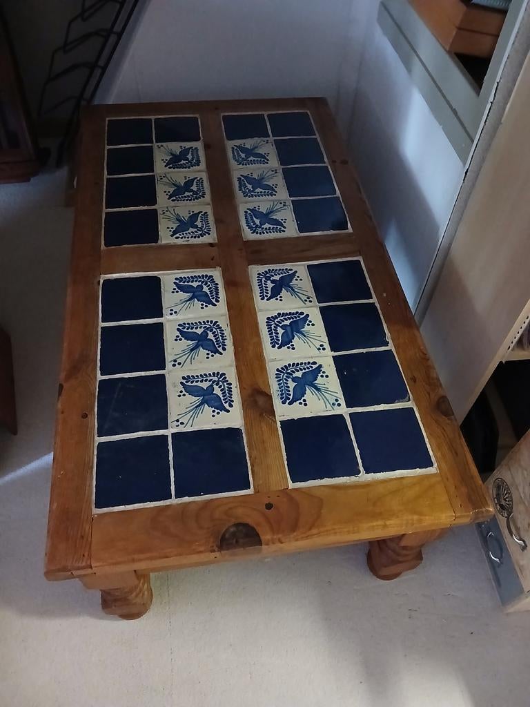 Salontafel met inlegstenen, 100 tot 150 cm, Zo goed als nieuw, Minder dan 50 cm, Rechthoekig