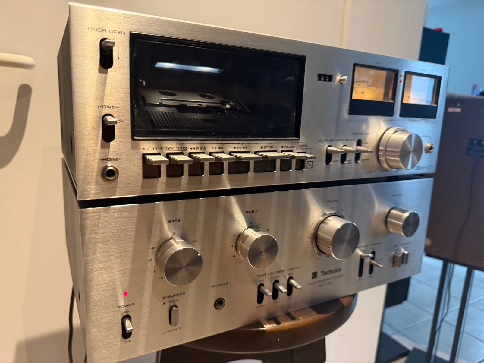 Technics RS-615US Cassettedeck + SU-7100 Versterker NAZICHT, Ophalen of Verzenden, Cassettedeck, Overige merken