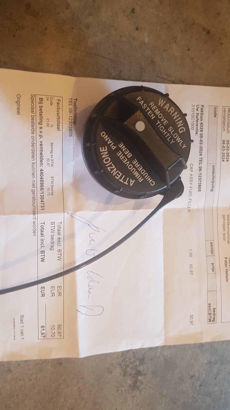 Tankdop Kia Rio als nieuw, Ophalen of Verzenden, Nieuw, Kia