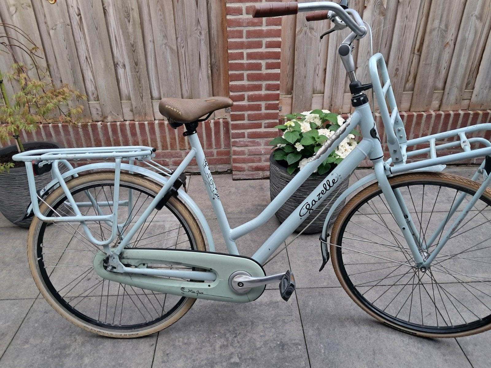 Gazelle Damesfiets - Lichtblauw met Voordrager, Fietsen en Brommers, Fietsen | Dames | Damesfietsen, Ophalen, Terugtraprem, Gazelle