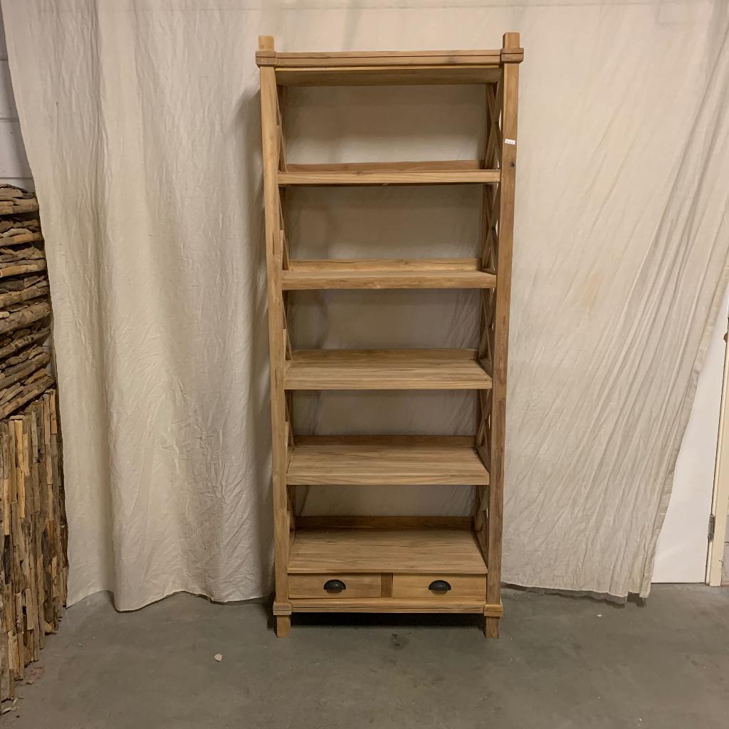 Boekenkast - 5 planken - 2 lades - massief teak - TTM Wonen, Taag 63, 2491 CS, Den Haag (Forepark), Teakhout, Nieuw, Landelijk