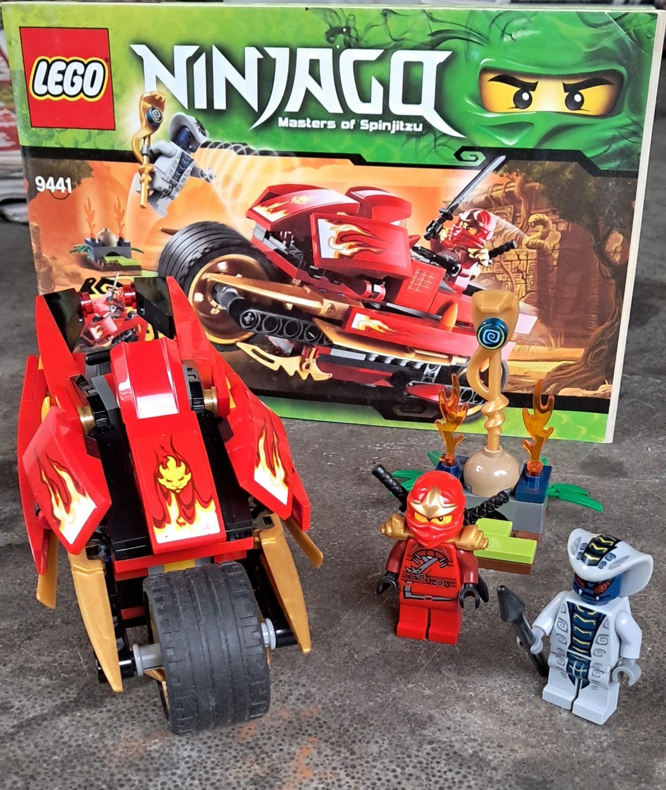 LEGO Ninjago 9441 Kai's Blade Cycle met minifiguren, Ophalen of Verzenden