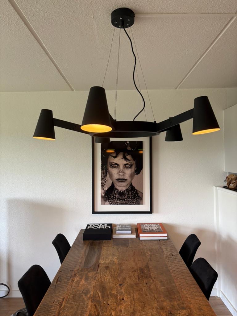it’s about RoMi Kroonluchter Biarritz 5-Arm – mat Zwart, Ophalen, Zo goed als nieuw, Metaal, 75 cm of meer