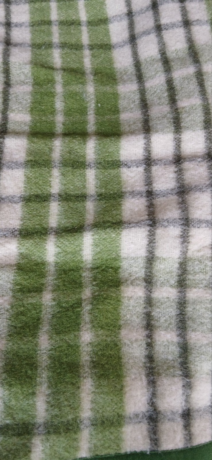 Groene wollen deken, 210x314cm, geruit patroon, Gebruikt, Overige maten, Ophalen of Verzenden, Deken of Dekbed