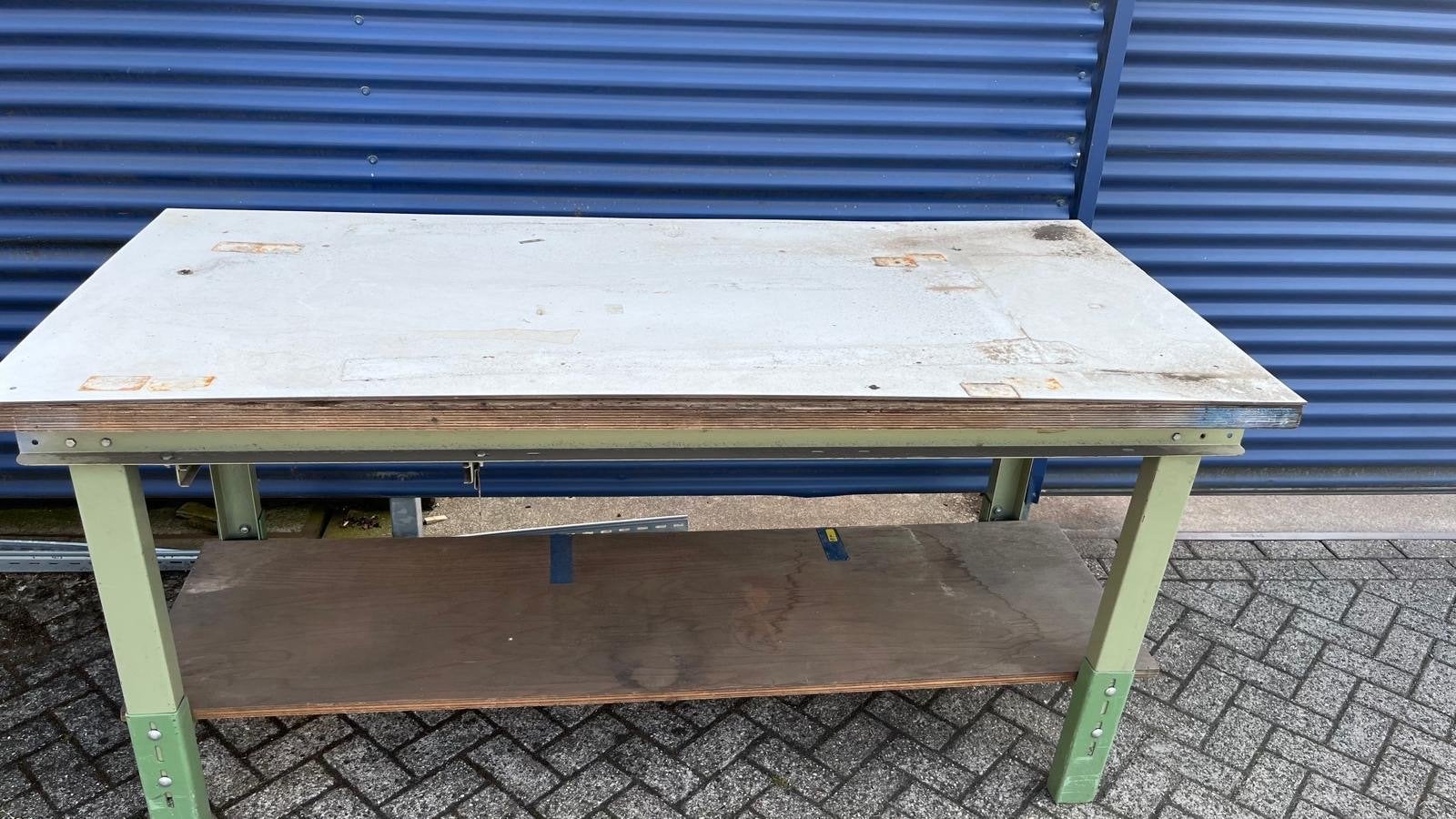 Stevige Werkbank met Opbergplank - Gebruikt, Ophalen, Gebruikt, 170 cm of meer