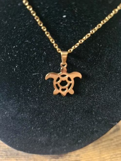 Schildpad ketting roestvrij staal h3, Overige materialen, Onbekend, Nieuw, Ophalen of Verzenden